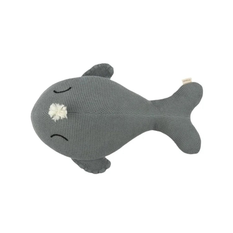 EMBROIDERED WHALE PILLOW 