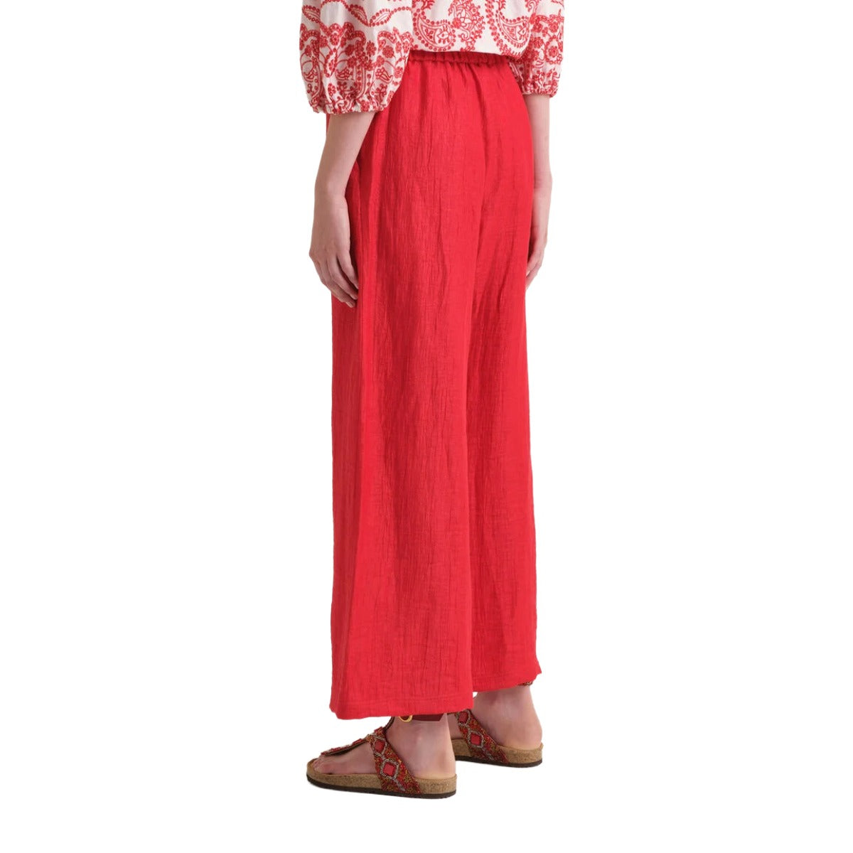 JACQUARD LINEN TROUSERS